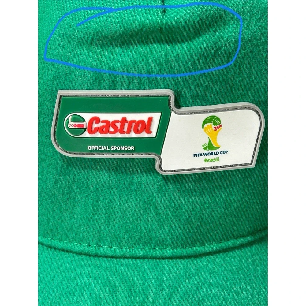Castrol FIFA World Cup 2014 Brasil Hat adjustable buckle Green has‎ wear